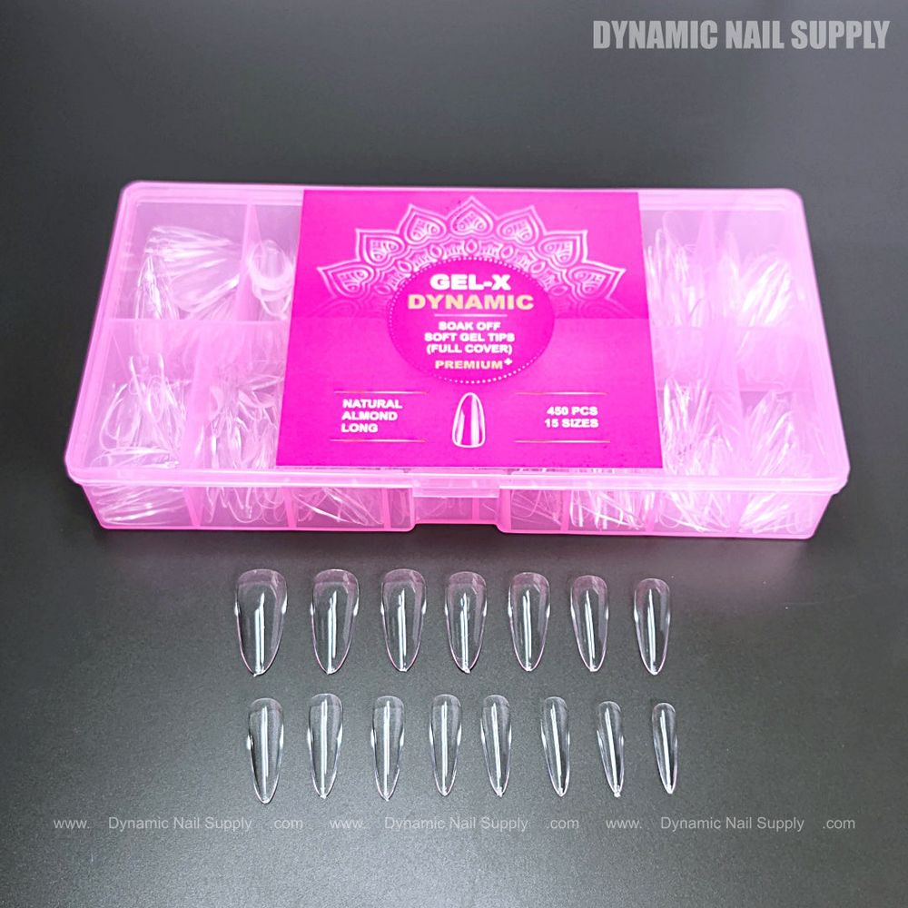 long natural almond gel tips - 3