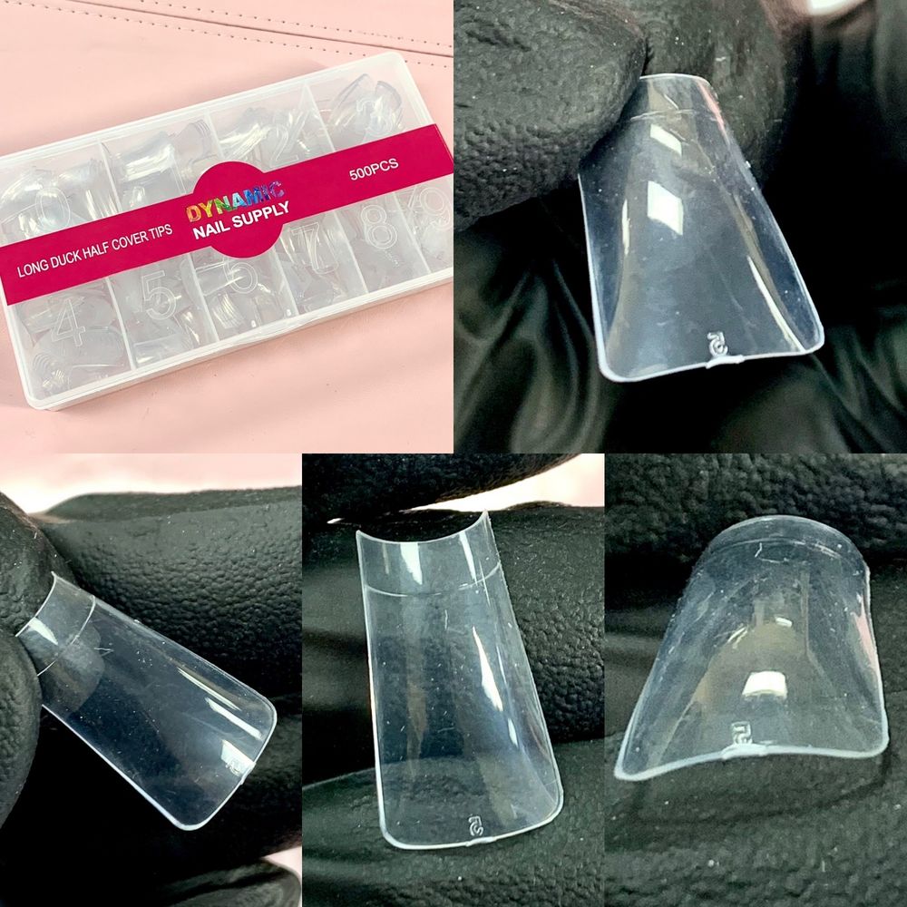 Long Duck Nail Tips — Clear Box for Strong, Long Nails