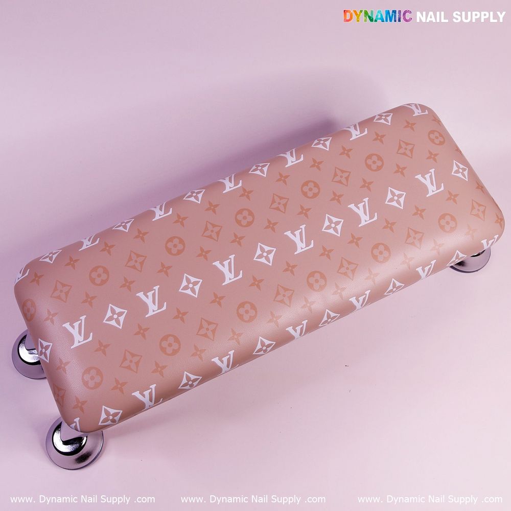 light brown leather nail armrest pillow - 3