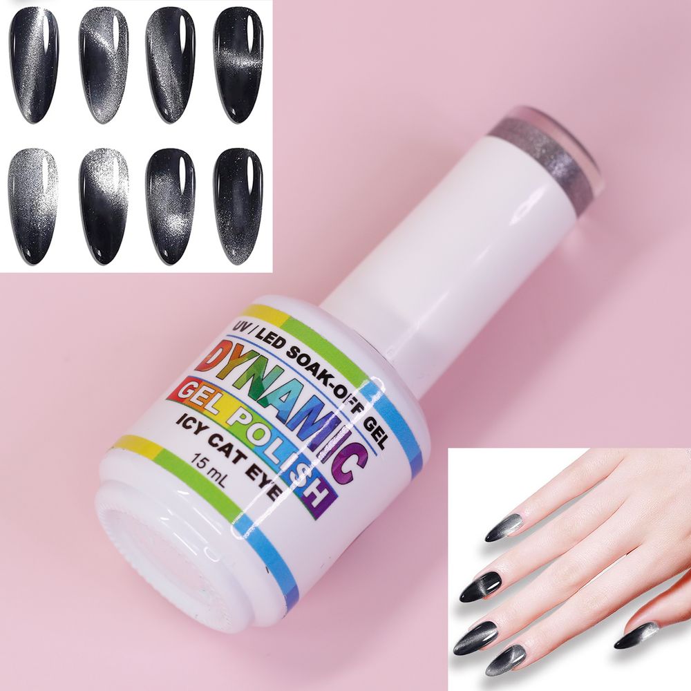 silver magnetic cat eye gel polish bottle - 2